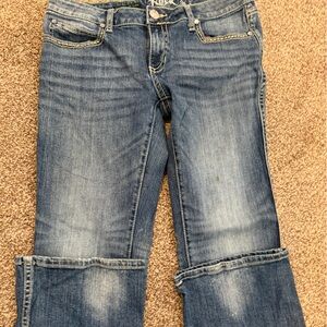 Wrangler Rock 47 Blue Denim Ultra Low Rise Jeans